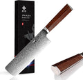 Nakiri Cleaver Knife 7 inch Damascus Steel Chinese Chef Knife VG-10 Steel 67-Layer Damascus Professional Vegetable Cleaver Chopper Full Tang Non-slip Natural Wood handle with Exquisite Box