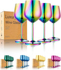 UNISWEET Stainless Steel Wine Glasses Set of 4 Unbreakable Wine Glass 18 oz Unique Metal Wine Goblets for Outdoor, Travel, Camping, Pool, Ideal Gift for Wine Lovers (Colorful)