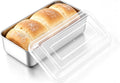 E-far Loaf Pan with Lid, 9 x 5 Inch Stainless Steel Bread Pan for Homemade Bread, Rectangle Baking Tin for Sourdough, Meatloaf, Banana Cake, Nontoxic & Dishwasher Safe