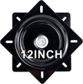 12 Inch Lazy Susans Turntable Bearings Swivel Zinc Plate, Black Square Lazy Susan Hardware, Heavy Duty Lazy Susan Replacement Parts for Table, Chair, Round Bar Stools(1 Pack)