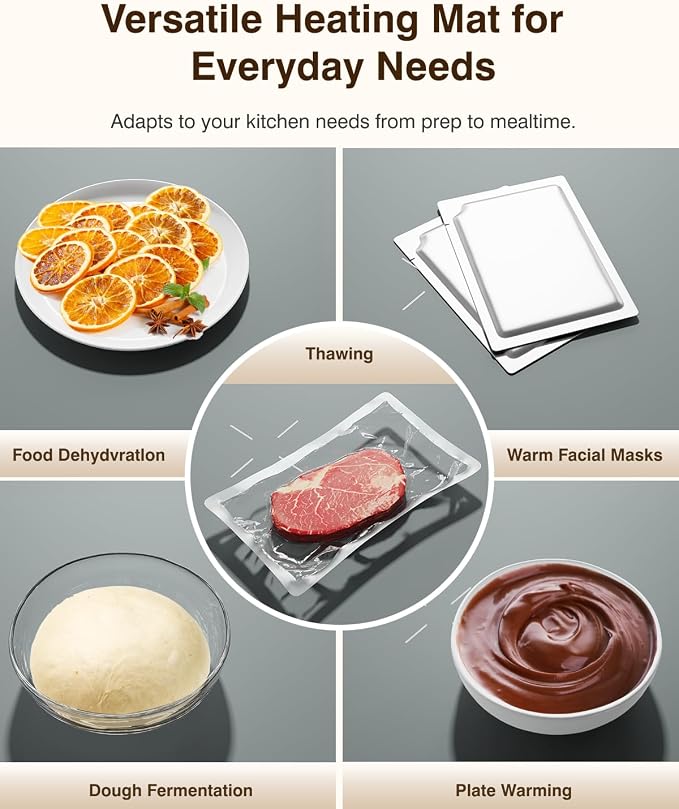 Warming Mat for Food (24"x16") - iTRUSOU 7-Level Electric Warming Tray with 400W High-Power, Timer 0–99H & Built-In Strap - Rollable Large Food Warming Mat for Parties & Buffet