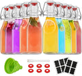 ZEBEIYU 10 Pack Swing Top Glass Bottles 8.5 oz,Flip Top Beer Brewing Bottles for Kombucha, Homemade, Kefir, Water, Beverages, Soda, Oil, Vinegar, Fermentation,Limoncello