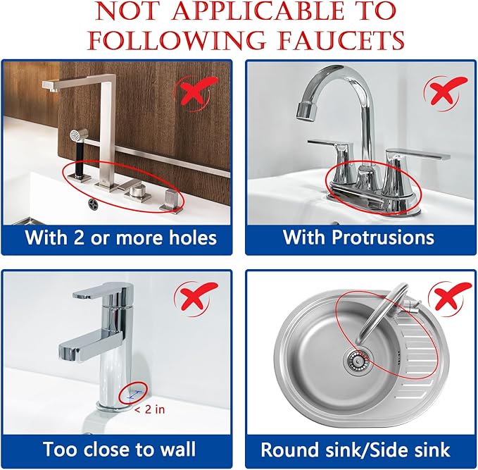 Meiliweser Silicone Faucet Mat for Kitchen Sink – Gen 2 Splash Guard with Upgraded Outlet & Slope – 18” x 5.1” Water Catcher & Sink Sponge Holder for Kitchen and Bathroom (Beige)