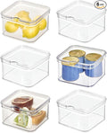 iDesign Stackable Fridge Organizer Bins with Lids for Fresh Produce - Set of 6 - Clear