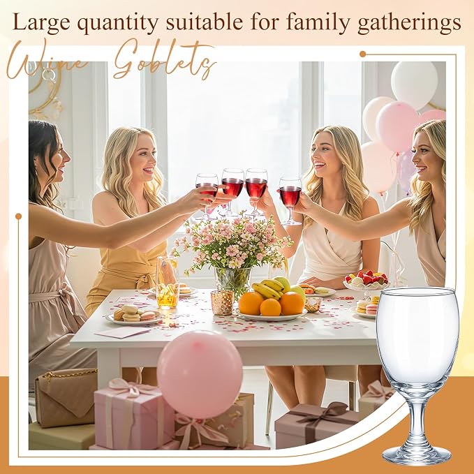 Patelai Set of 4 Water Goblet, 16 oz Clear Drinking Glasses Bulk Dishwasher Safe, Stemmed Water Glass for Juice Wine Beer Tea Sangria Cold Beverages, Reusable Glassware for Home Party Restaurant