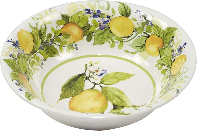 Lemon Zest 12-Piece Melamine Dinnerware Set, Service for 4 – Unbreakable Outdoor Plates & Bowls for Patio Dining, Summer BBQs, Poolside Meals, Picnics, Everyday Family Use & Entertaining