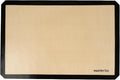 Restaurantware Baking Mat Pack of 1 Non-Stick 15.7"x23.6" Silicone Full Size Baking Mat, Rectangle Reusable Durable Oven-Friendly Anti-Slip Sheet for Kneading Rolling Shaping Dough, Tan and Black