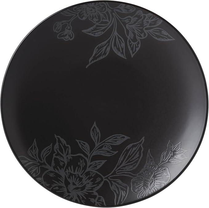 Oneida 897391 Roseto 12-Piece Dinnerware Set, Charcoal