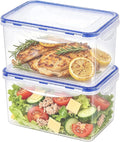 KIGI 2L Food Storage Containers with Airtight Lids, BPA free Plastic, Leakproof, 4 Sided Locking Lid, 4 Piece Set, 8.3 Cup