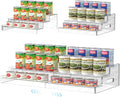 Yecuip Expandable Can Rack Organizer for Pantry, 3-Tier Adjustable Can Storage Holder, Holds Up to 24 Cans, Acrylic Canned Food Organizer for Pantry, Cabinet, Countertop, Kitchen