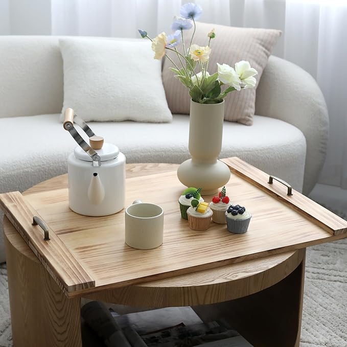 SwallowLiving Wood Noodle Board Stove Cover with Handles, Wooden Stovetop Cover Board for Gas Stove and Electric Stove Top,Kitchen Sink Cover for Counter Space, Cutting Board, Natural