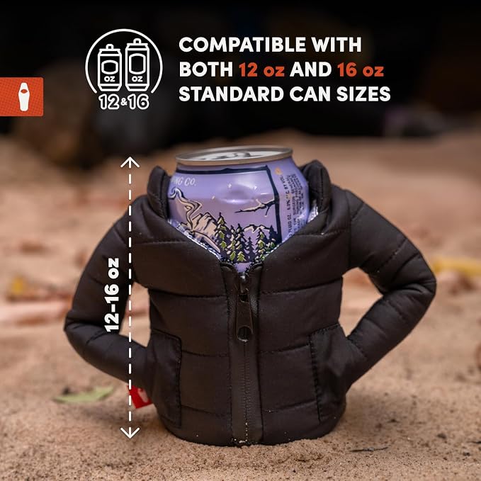 Puffin - The Puffy Jacket - Insulated 12 oz Can Cooler I Beer Bottle & Soda Can Insulator, Keep Drinks and Beverages Cold - Dusty Rose
