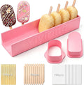 3in Cakesicle Cutter with 9in Tray, Cakesicle Mold Set with 100 Sticks, 100 Bags and 100 Ribbons, Baking Tools for Home Baking, Birthday Parties, Wedding Desserts(Pink,3in,Single Slot)