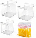 Novabright 4 Pack Acrylic Bag Holder for Food Prep Bag 2 Sizes Clear Baggy Rack Holder Food Storage Baggy Stand for Filling Make Prep Freezer Meals Hands-free to Pour Leftovers, Quart & Gallon Sizes