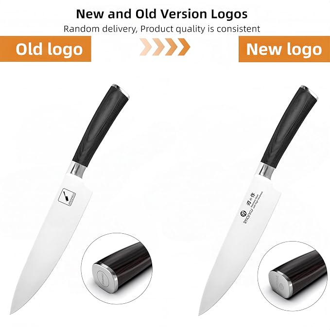 imarku Chef Knife - Pro Kitchen Knife 8 Inch Chef's Knives Japanese SUS440A Stainless Steel Sharp Paring Knife with Ergonomic Handle, Black Handle, Birthday and Thanksgiving Gifts