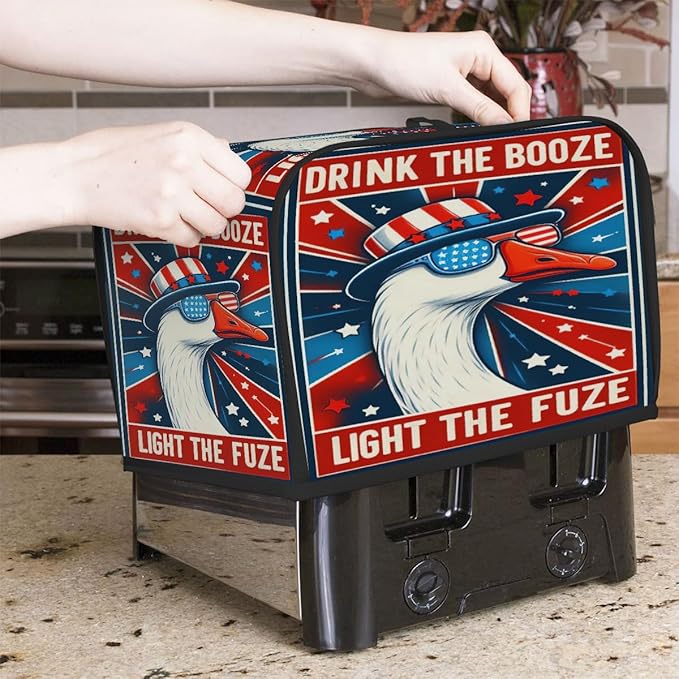 Goose Cute Funny 2 Slice Toaster Cover Dust And Fingerprint Bread Maker Cover Bakeware Protector Washable Appliance Covers Kitchen Accessories For Home Kitchen Women Gift