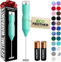 Zulay Kitchen Powerful Frother Wand AA Batteries Included, Ultra Fast Handheld Drink Mixer, Comfort Milk Frother, Stainless Steel Whisker, Frother Handheld for Coffee, Protein & Matcha - Frothmate 2.0