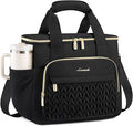 LOVEVOOK Lunch Bag Women, Insulated Wide Opening Adult Lunch Box for Women Work with Cup Holder, Large Lunch Cooler Tote Bag with Utensils Pocket for Office Campus Picnic Beach Mom Nurse Family