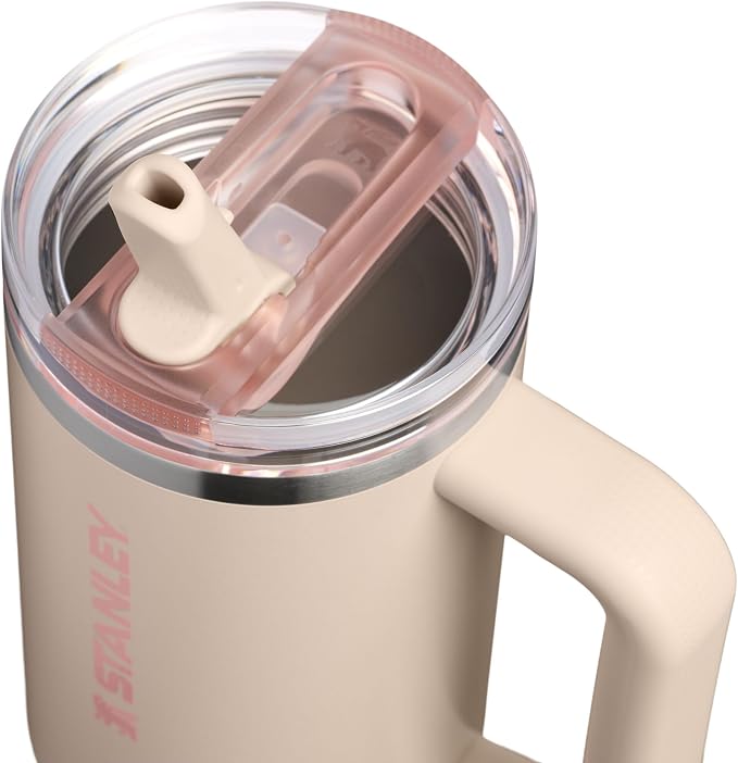STANLEY Quencher ProTour Flip Straw Tumbler with Leakproof Lid 30 oz | Built-in Straw and Handle | Cup Holder Compatible for Travel | insulated Stainless Steel Cup | BPA-Free | Champagne