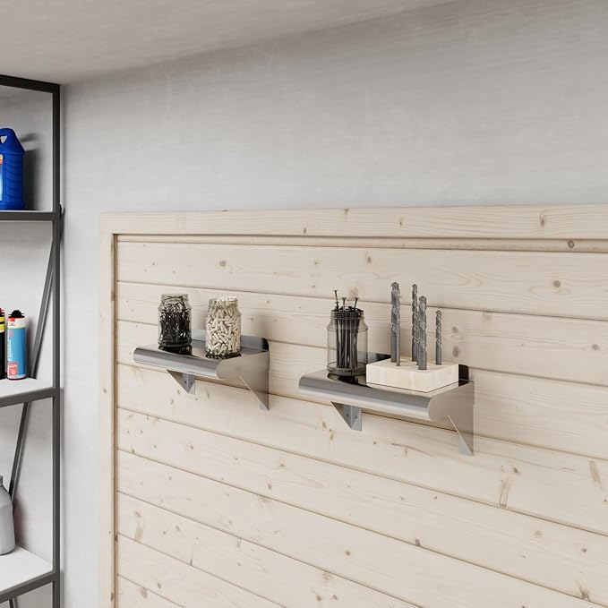 AmGood 6 in. x 10 in. Stainless Steel Wall Shelf | NSF Certified | Appliance & Equipment Metal Shelving | Kitchen, Restaurant, Garage, Laundry, Utility Room