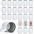 AGH Sublimation Mugs Stainless Steel Coffee Tumbler, 25Pack 10OZ Double Walled Vacuum Insulation Cups with Handle and Lid for Hot & Cold Drinks Tea
