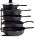 Cuisinel Heavy Duty Pots and Pans Organizer Rack - 12.2"-Inch Tall - 5 Tier Rack - Holds 50 LB - Cast Iron Skillets, Griddles, Shallow Cookware - Space Saving Kitchen Storage - No Assembly Required