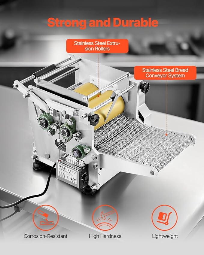 VEVOR Electric Tortilla Maker, Automatic Corn Tortilla Making Machine with Non-Stick Coating and Two Molds(4 in + 6 in), Electric Chapatti Machine Suitable for Produce Sopes Pita Tortilla Pizza