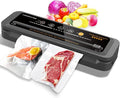 MegaWise Vacuum Sealer Machine,80kPa Suction Power, Bags & Cutter Included, Compact One-Touch Automatic Food Sealer with External Vacuum System, Dry Moist Fresh Modes for All Saving need (Pack of 12)