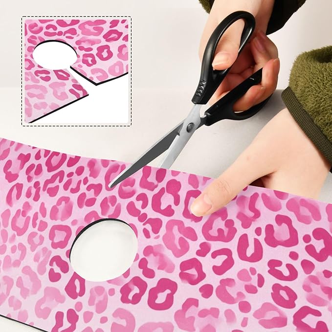 Kitchen Sink Splash Guard 2 PCS 30 Inch Sink Faucet Mat Splash Guard for Bathroom Countertop Water Absorbent Foldable Cuttable Soft Washable Gradient Pink Leopard Print