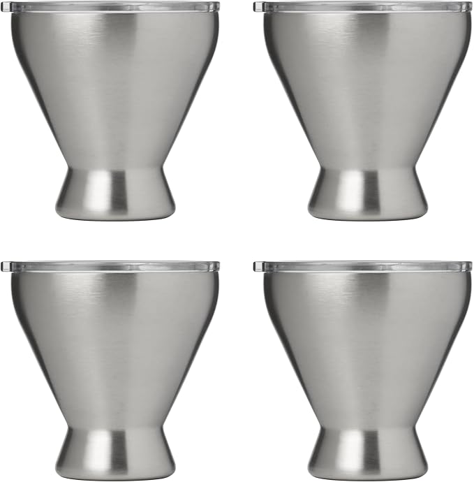Cambridge EPCNY2ASTCB2DS 11 Oz Stainless Steel Insulated Cocktail Tumblers, Set Of 4