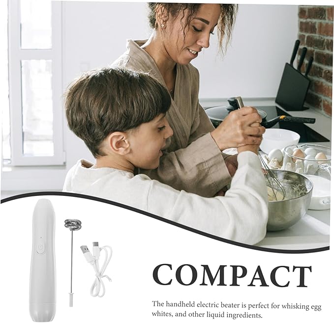 ULTECHNOVO Latte Art Electric Frother Handheld Milk Whisk Portable Egg Blender Multi-speed Drink Mixer Practical Kitchen Accessory