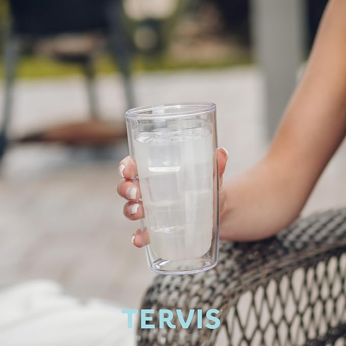 Tervis Wildflower Crystal Collection Made in USA Double Walled Insulated Tumbler Travel Cup Keeps Drinks Cold & Hot, 16oz, Clover and Poppy