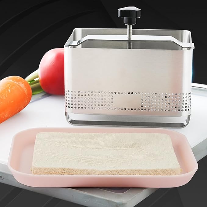 Stainless Steel Tofu Press 304 Tofu Mold for Homemade Firm Paneer Press Cheese and Yogurt Strainer, L