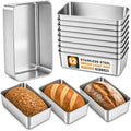 12 Pack Loaf Pans for Baking Bread,9×5In Stainless Steel Loaf Pan | Bread Loaf Tins for Homemade Bread Brownies, Meatloaf, Lasagna Cake, Sturdy, Oven, Dishwasher Safe, Silver