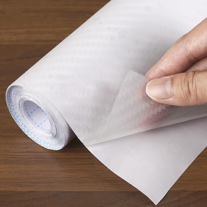 Self-Adhesive Shelf Liner Kitchen Liner, Waterproof Backed Paper Easy Peel and Stick Contact Liner Without Residue for Decor Your Desk Surface, Kitchen Countertops (Clear, 23.6 x 118.1 inches)