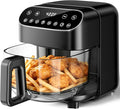 Kismile 5QT Glass Air Fryer, BPA-Free Non Toxic AirFryer with Digital Touch Control, 1500W Portable Airfryer, Dishwasher Safe Basket, Up to 400°F, Cooks with 95% Less Oil(Black)