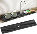 Faucet Mat for Kitchen Sink, 24 Inch Longer Silicone Sink Splash Guard, 7°Slope Fast Self-draining, Fast Drying Tidy Faucet Mat Splash Guard