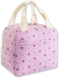 Lunch Box for Women, Reusable Insulated Lunch Box Floral Tote Bags Corduroy Totes for Women Office Work Travel Picnic