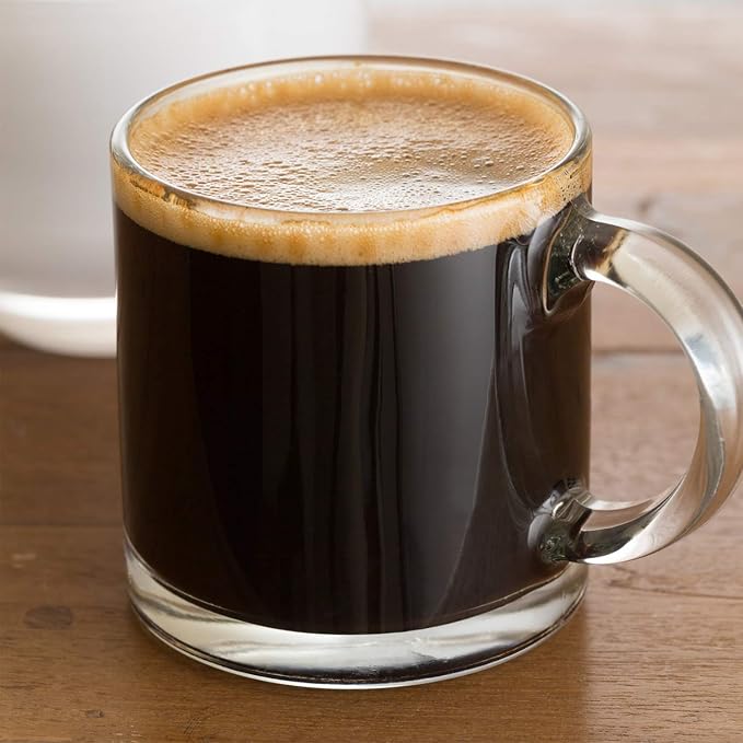 QAPPDA Glass Mugs 12 oz, Clear Coffee Mugs With Handle 350ml,Tea Mug Water Mug Beer Glasses With Handle,Glass Drinkware For Beverage,Juice,Latte Cups Cappuccino Mugs Water Cup 12pack