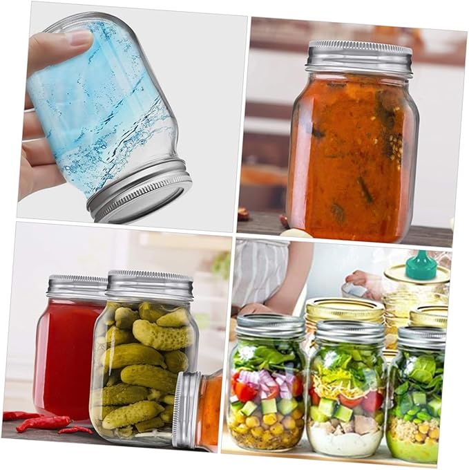 GANAZONO 6pcs Jars with Airtight Lids Reusable Containers for Jam Syrup and Honey Storage Fruit Jelly Cans for Outdoor Use and Meal Prep