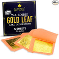 Barnabas Edible Gold Leaf 24K - Cake Decorations, Loose Gold Leaf Sheets for Cupcakes - 1.5 inches, Interleaf of 48