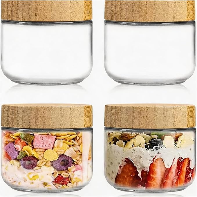 Glass Jars with Silicone Sealed Lids Ideal for Breakfast Lunch and Kitchen Organization Homebrewed Preserve Jar