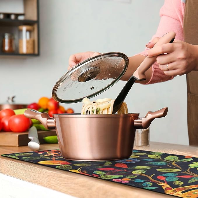 2 in 1 Heat Resistant Table Runner Trivet for Hot Pots and Pans 39 x 12 Inch Long Hot Pad Decorative Table Protector for Kitchen Countertop Tree of Life Floral Leaves