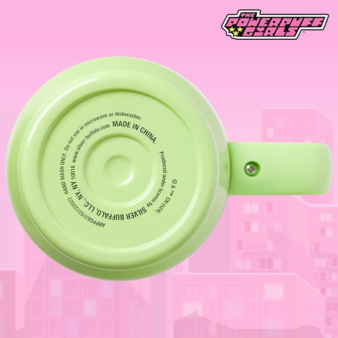 Silver Buffalo The Powerpuff Girls Girl Power Groovy Retro Featuring Blossom, Bubbles, and Buttercup Double Walled Stainless Steel Tumbler with Handle and Straw, Fits in Standard Cup Holder, 40 Ounces