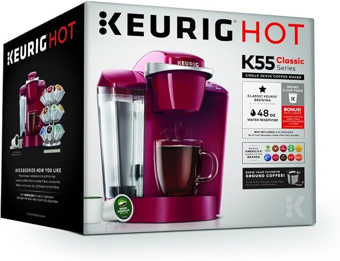 Keurig K-Classic Single Serve K-Cup Pod Coffee Maker, Rhubarb