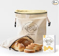 Bread Bags for Homemade Bread - 2 Packs XL Reusable Organic Beeswax Linen Cotton Sourdough Bag, Homesteading Essentials Sourdough Bags with Sealing Zip to Keep Fresh