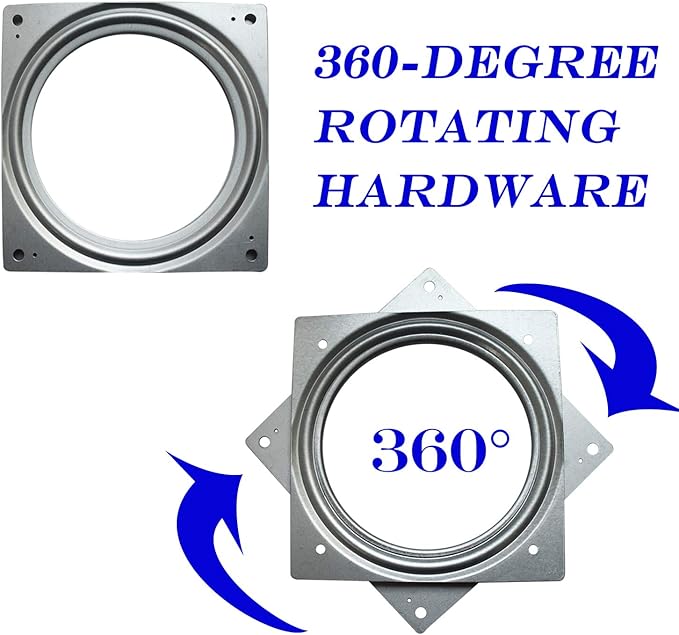 6Inch Lazy Susan Hardware, 6Pack Square Rotating Bearing Plate, 500lbs Capacity Lazy Susan Turntable Bearing for for Serving Trays, Kitchen Storage Racks, Craft Table, Zinc Plated Steel Swivel Plate