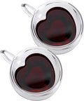 CNGLASS Double Wall Heart Shaped Glass Coffee Mugs 5oz(Set of 2),Insulated Clear Tea Cups with Handle,Unique Glass Espresso Mugs for Coffee,Cappuccino,Latte,Milk