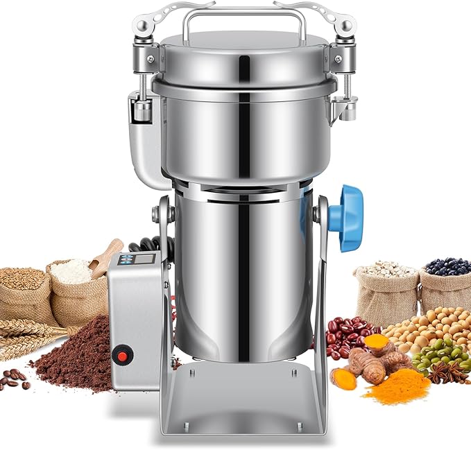 LEEVOT Grain Mill 500g Commercial Spice Grinders Electric 1500W Stainless Steel Pulverizer Dry Grinder for Grinding Wheat, Oats, Corn, Pepper, and Coffee Beans – Grinder for Kitchen.