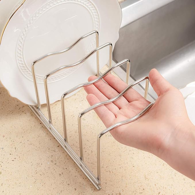 SANNO Pot Lid Organizer Pot Lid holder, Pots and Pans Organizer Drawer Plate Organizer Expandable Pull Out Cabinet Organizer Kitchen Sliding Shelf Under Sink Shelf